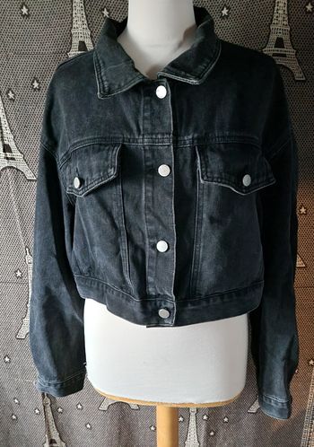 Veste en jean noir à boutons taille 2xl
