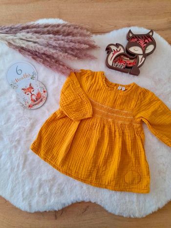 Robe manches longues gaze de coton 6 mois Orchestra