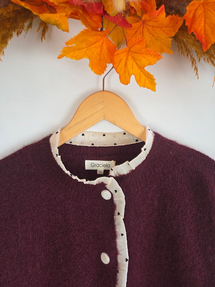 Gilet bordeaux taille 38 - photo numéro 4