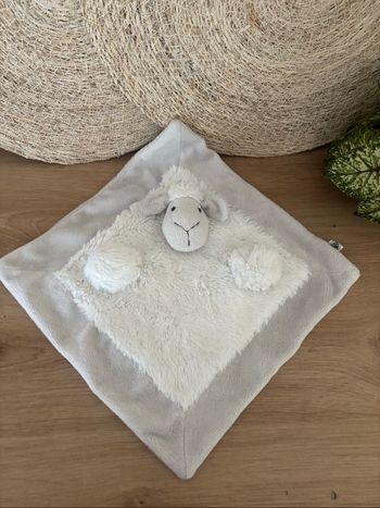 Doudou plat mouton blanc gris bouchara