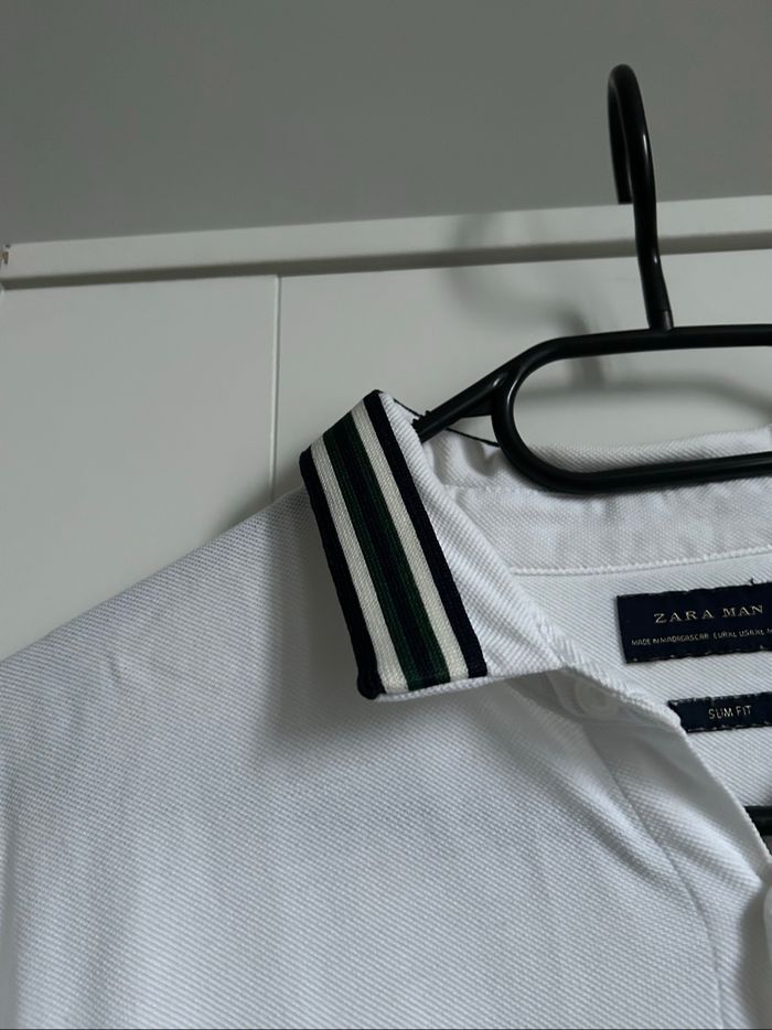 Chemise blanche unie Slim Fit Homme Zara Tailles M-L - photo numéro 3