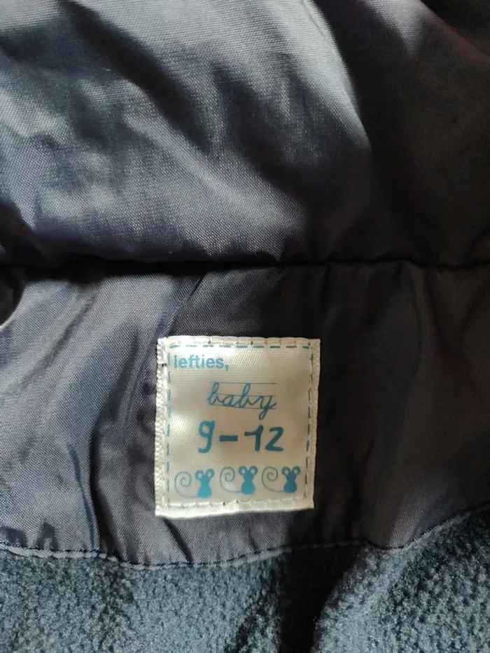 Veste matelassée Lefties Baby taille 9/12 mois bleu marine capuche détachable intérieur polaire - photo numéro 5