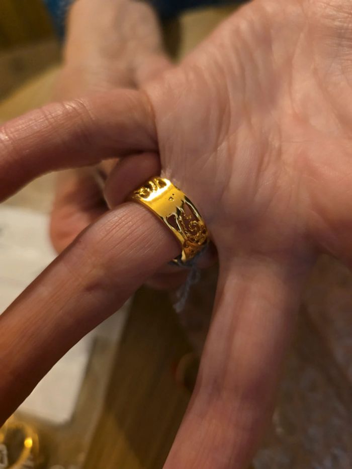 Bague plaque or taille 56 - photo numéro 2