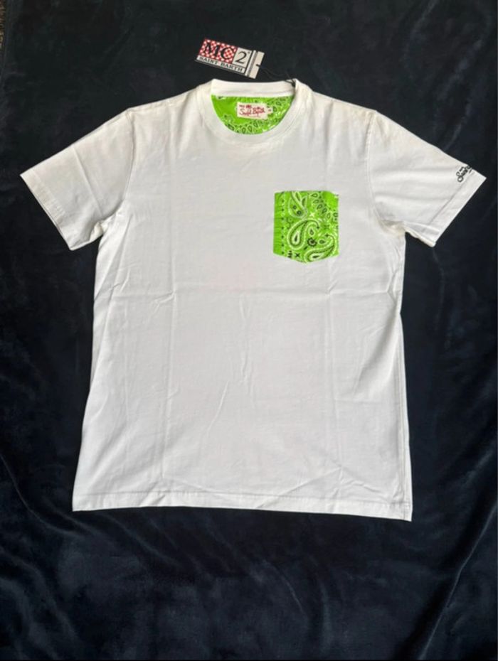 MC2 Saint Barth - Tee shirt "Bandanna Round 75 " Blanc vert, taille L