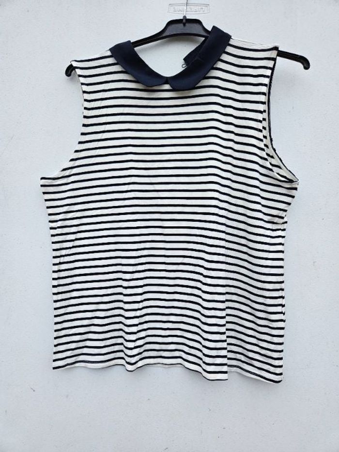 Débardeur Rayé Col Claudine