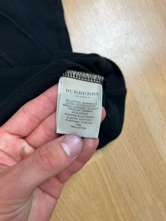 Top, t-shirt Burberry Polo manche longue pour femme Noir logo brodé - Taille XS - photo numéro 6