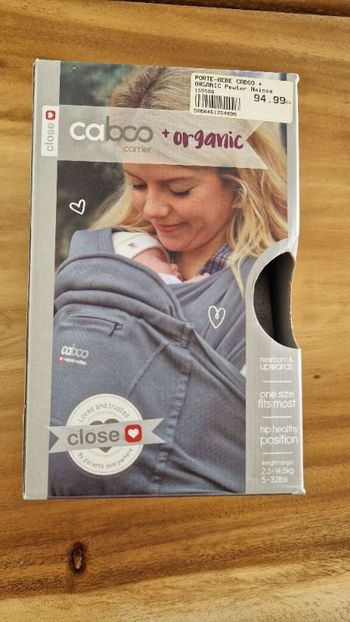 Porte-bébé Caboo + organic gris