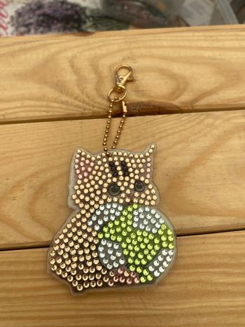 Porte clé recto/verso chat 🐱 en Diamond painting