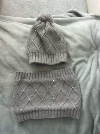 Ensemble bonnet et tour de cou fille