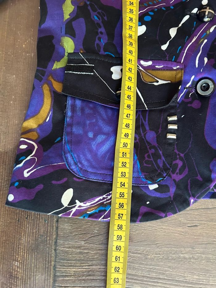 Veste blazer coloré - violet en coton taille 36 - style desigual - photo numéro 10