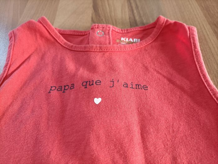 Débardeur rose 3 ans Kiabi Papa que j'aime - photo numéro 2
