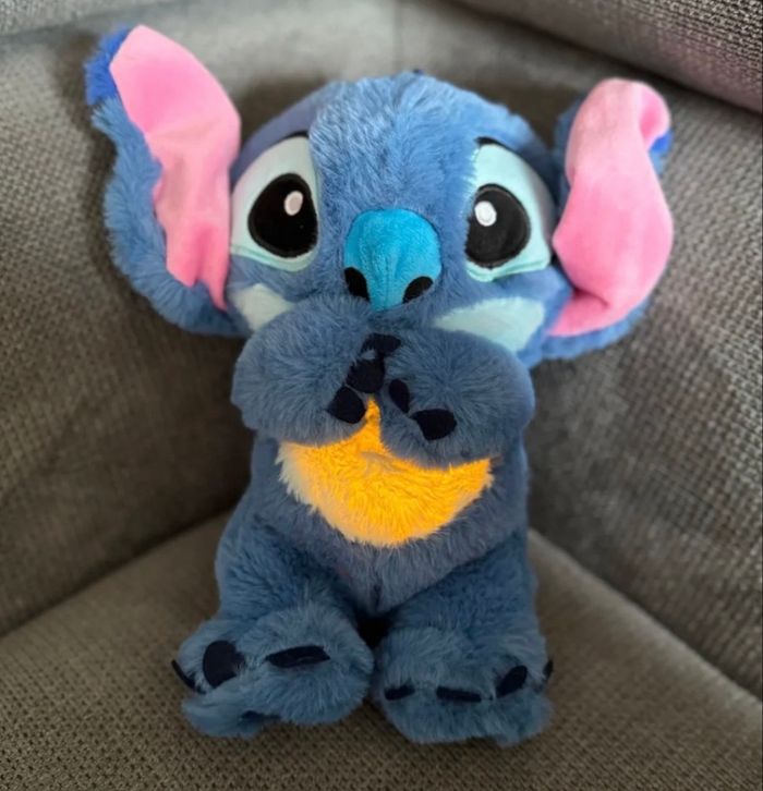 Peluche STITCH ou ANGEL 28 cm lumineuse , respire, fait plusieurs mélodies 4 modes différents NEUF - photo numéro 7