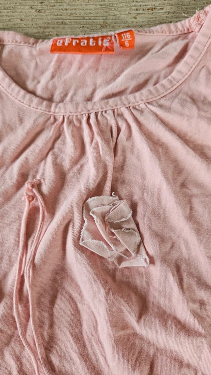 Blouse rose clair sans manche avec déco, Efratis, 6 ans, peu mise - photo numéro 3