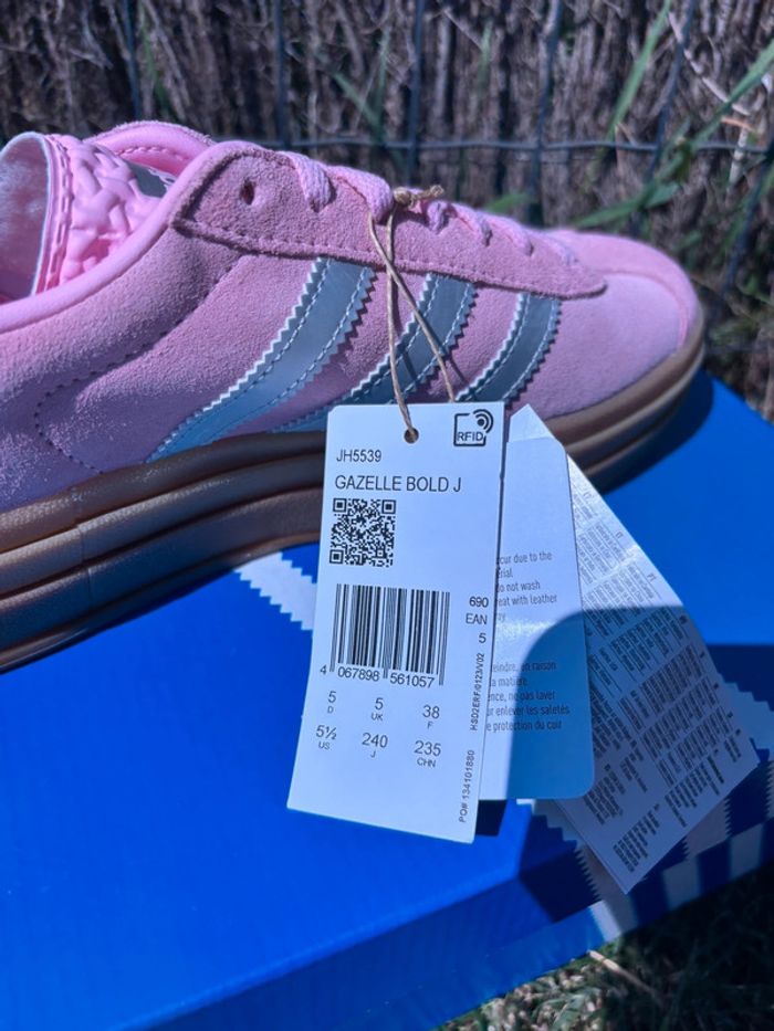 Baskets Basses Femme Adidas Gazelle Bold Rose -Taille 38 - photo numéro 10