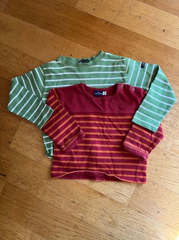 Lot teeshirt marinière manches longes T 18 mois