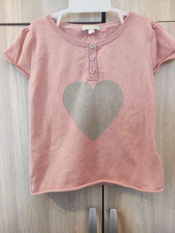 Pull rose coeur Verbaudet 6 ans