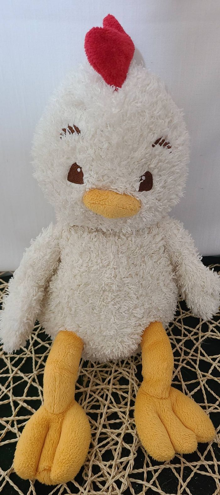 Peluche Poussin JOURS HEUREUX CREAPRIM coq ou poule 38 cm