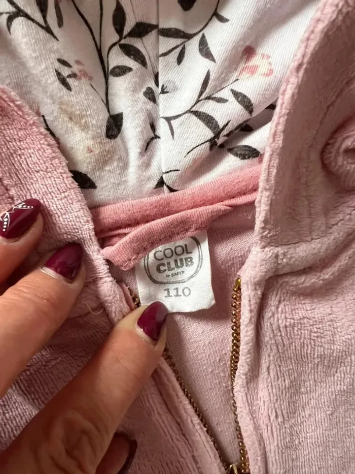 Sweat zippé peau de pêche cool club 5 ans rose - photo numéro 3