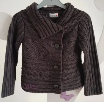 Joli gilet gris foncé en laine Chipie taille 4 ans