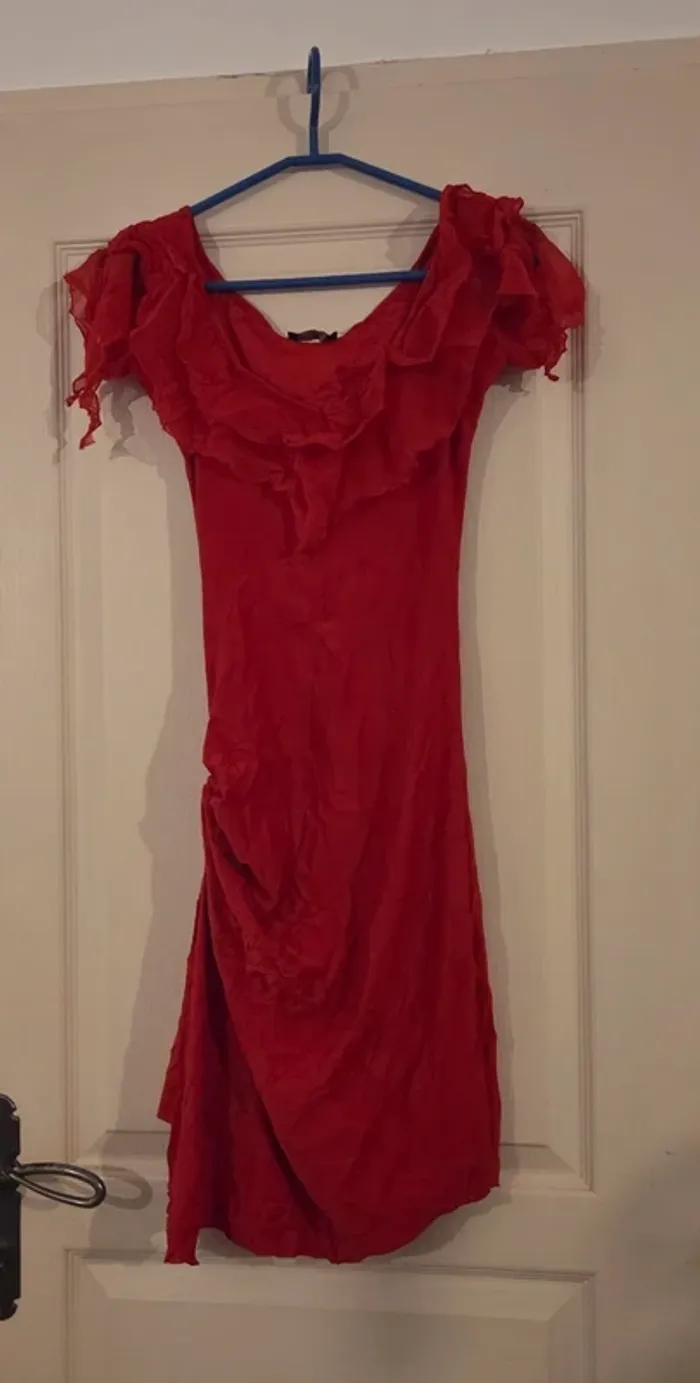 Robe rouge moulante asymétrique – Griffin – T. 36/38 - photo numéro 8