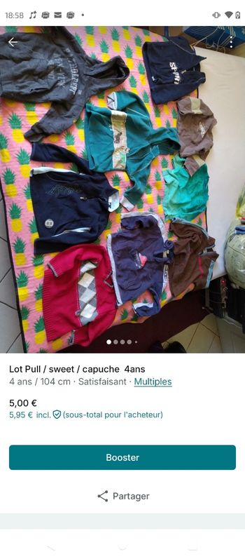Des lots  de la naissance à adulte garçon