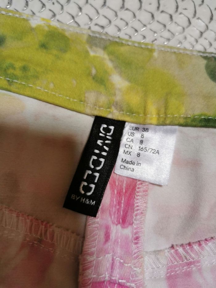 Mini jupe à fleurs multicolore H&M T38 - photo numéro 5