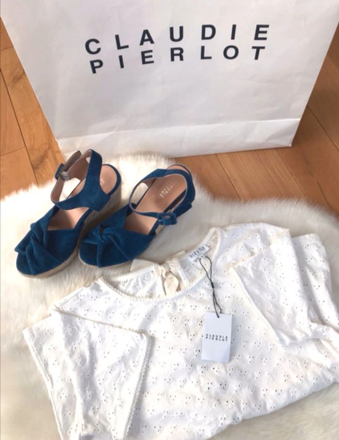 Magnifique  T-shirt ajourée Blanc  | Claudie Pierlot