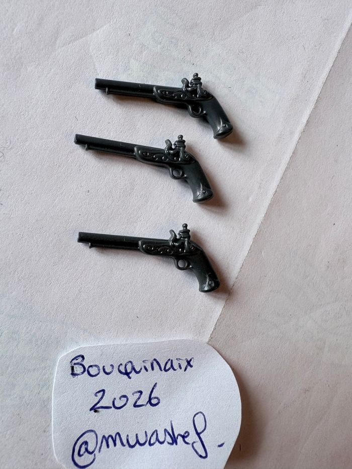 Lot de 3 Pistolets à Silex Longs Playmobil - pirate chevalier western