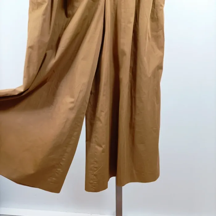 Pantalon large style jort camel ZARA taille haute ceinture corde T34 100 % coton coupe fluide A1268 - photo numéro 4