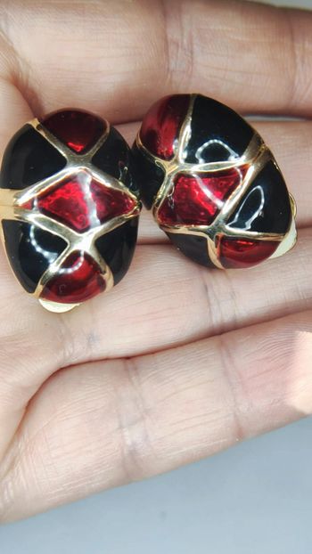 Clips d'oreilles vintage émail