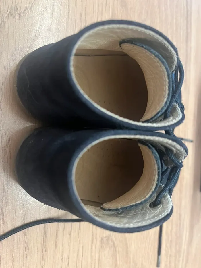 Chaussures en cuir bleues marines à lacets - Beberlis - taille 20 - photo numéro 3