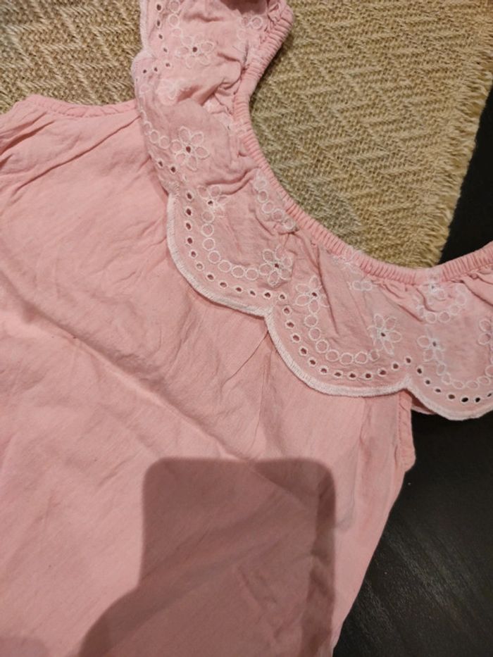 Tee shirt rose clair effet délavé - photo numéro 2