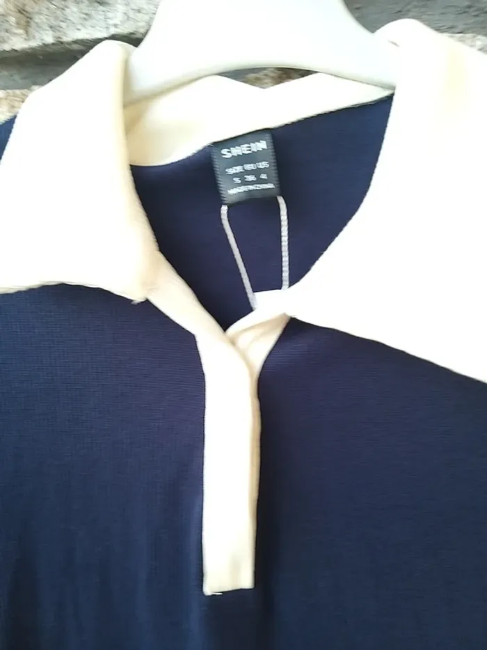 Robe femme bleue marine et blanche - photo numéro 2