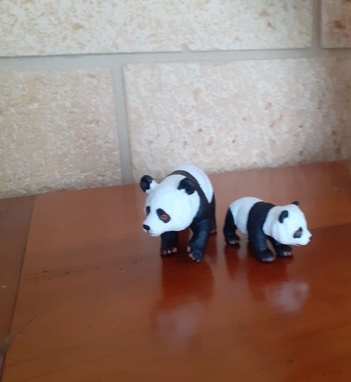 Lot Figurines Maman Panda et son Bébé - photo numéro 3