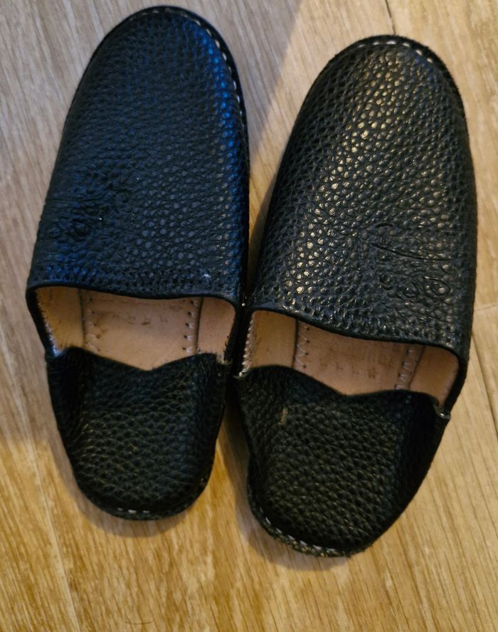 Babouches en cuir véritable