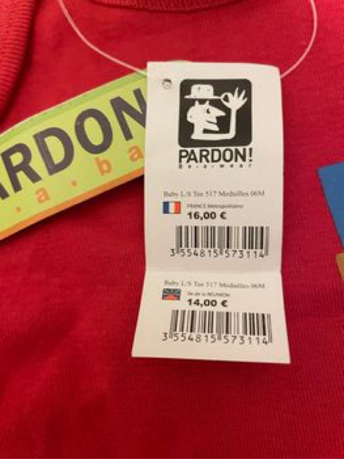 Tee shirt PARDON neuf avec étiquette 6 mois - photo numéro 3