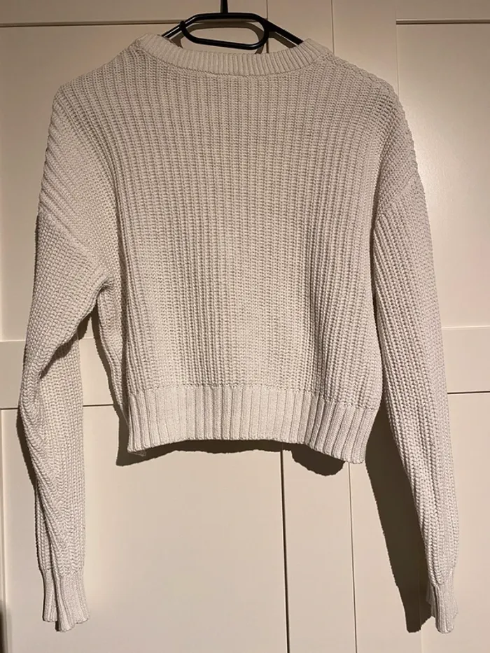Pull blanc court - photo numéro 3