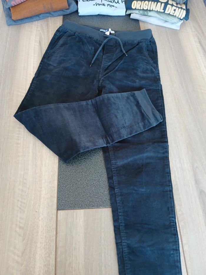 Jogger velour noir cotelé