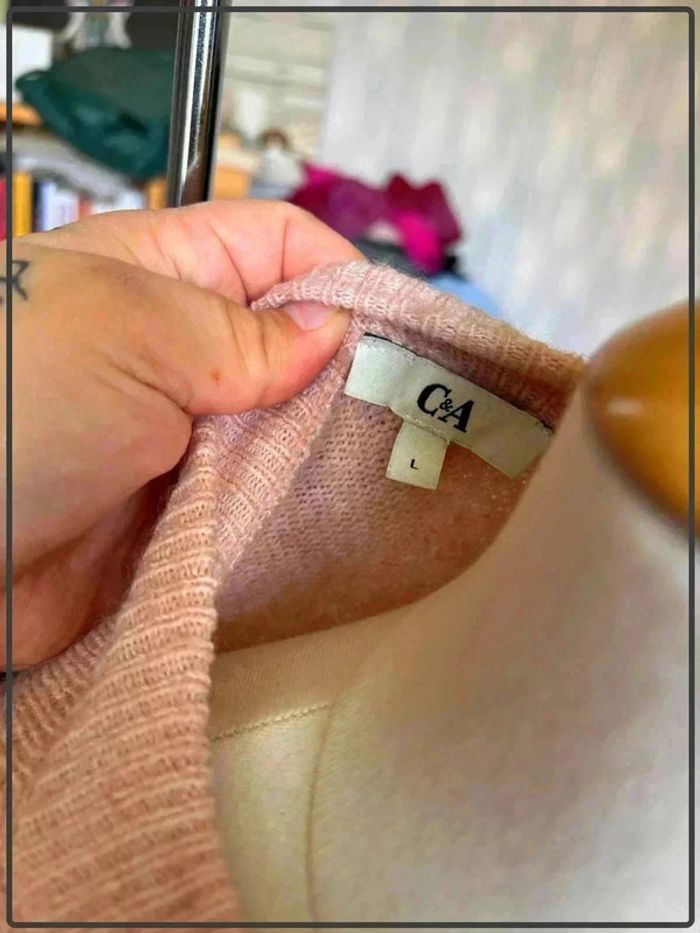 Pull rose poudré taille 40 tout doux marque C&A - photo numéro 3