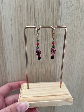 Boucles d'oreilles rouge et noire