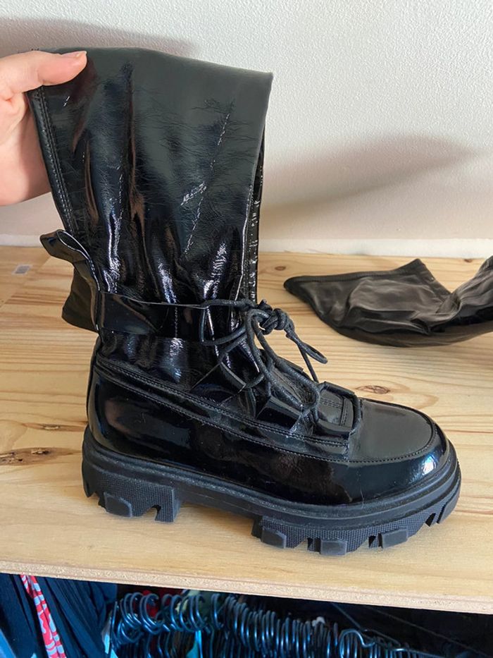 Cuissardes noires vernies - photo numéro 4