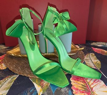 Escarpins vert gros noeud 40