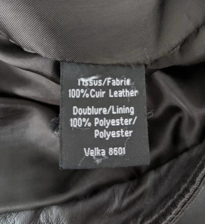 Veste zippée marron en cuir véritable - Saint Hilaire - taille 42 - photo numéro 5