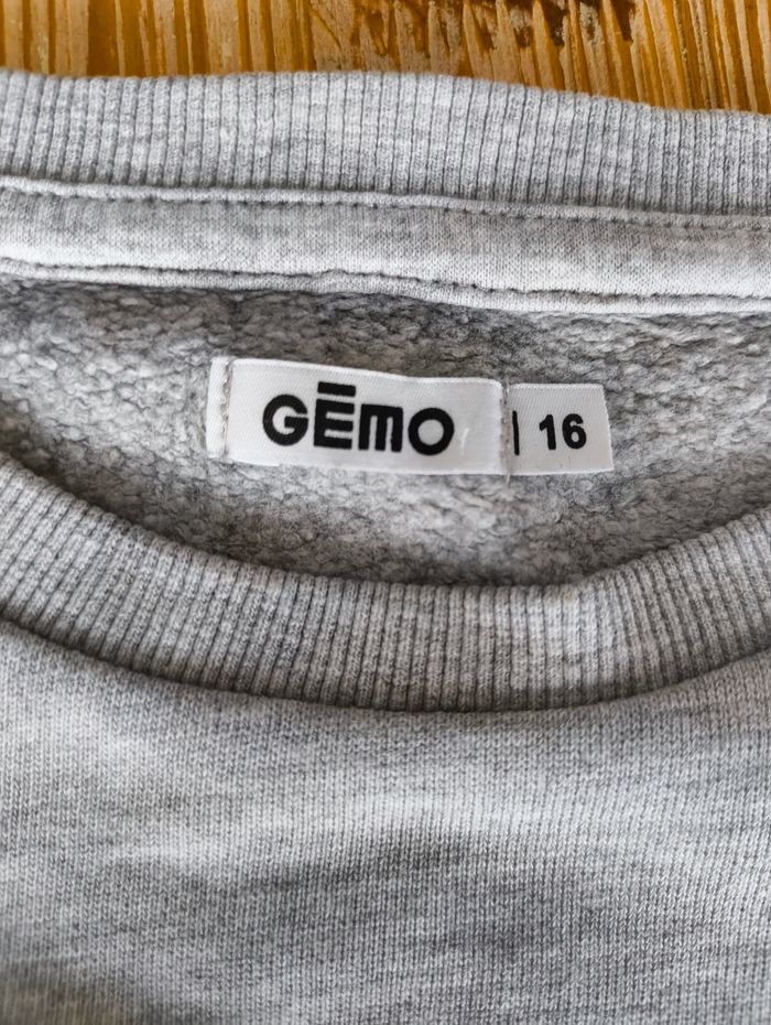 Sweat GÉMO Ado 16 ans Gris Bleu BRKLN Streetwear - photo numéro 4