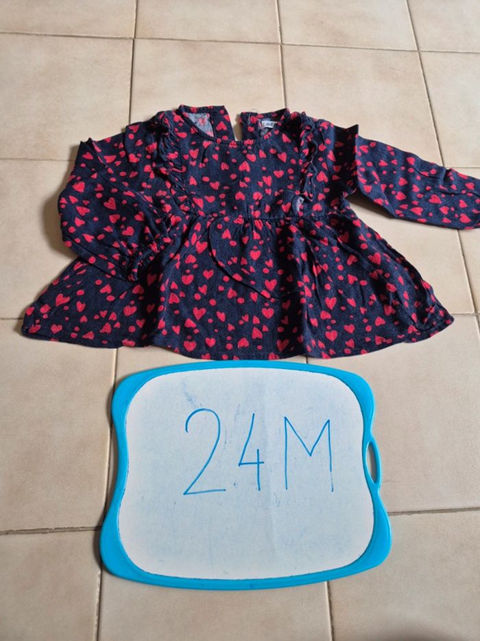 Blouse fille à manche longue 24 mois