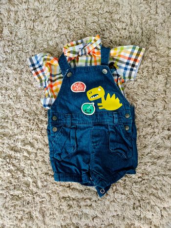 Ensemble salopette short et chemise manches courtes DPAM