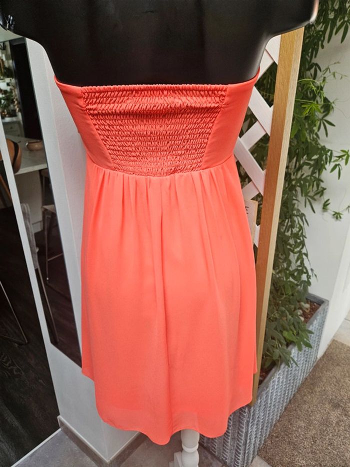 Vila robe bustier orange corail taille M - photo numéro 4