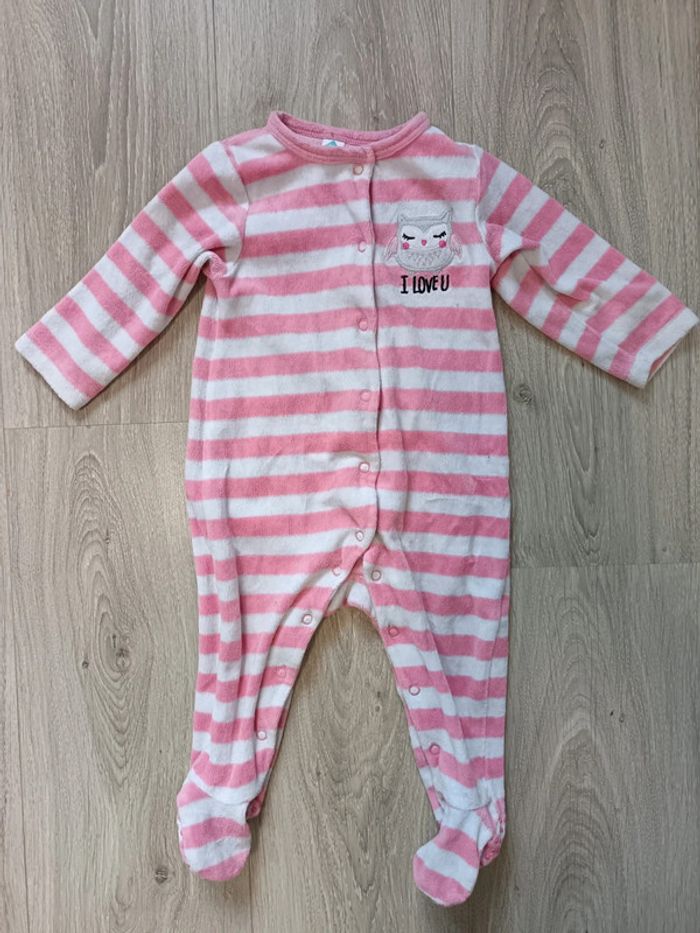 Lot pyjamas velours 1 pièce roses fille 12 mois - photo numéro 7