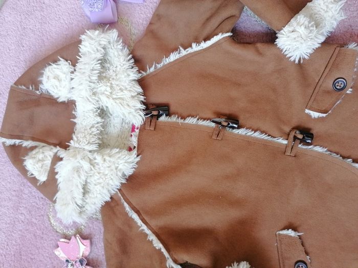Manteau fille f.fourrure camel - photo numéro 2
