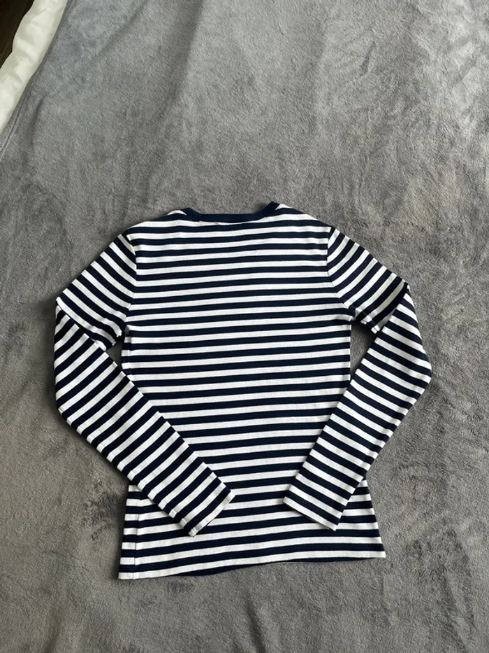 Sweat rayé Ralph Lauren manches longues – Taille M – Logo brodé rouge - photo numéro 4